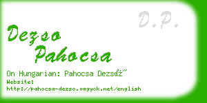 dezso pahocsa business card